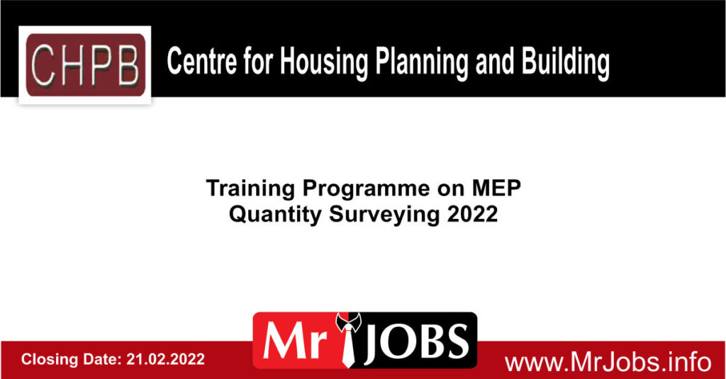  Centre For Housing Planning And Building Training Programme On MEP 