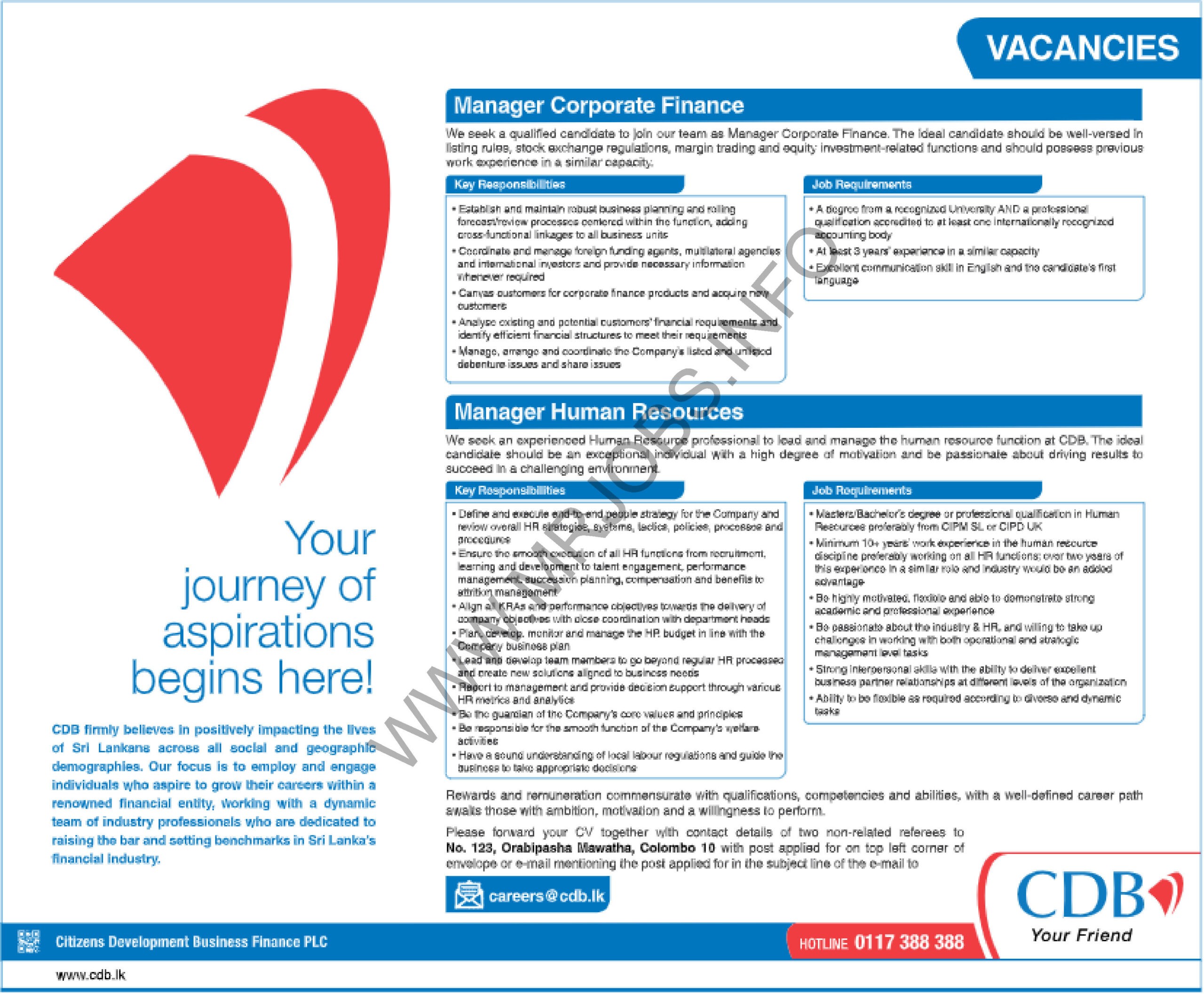 Citizens Development Business (CDB) Finance PLC Vacancies 2022