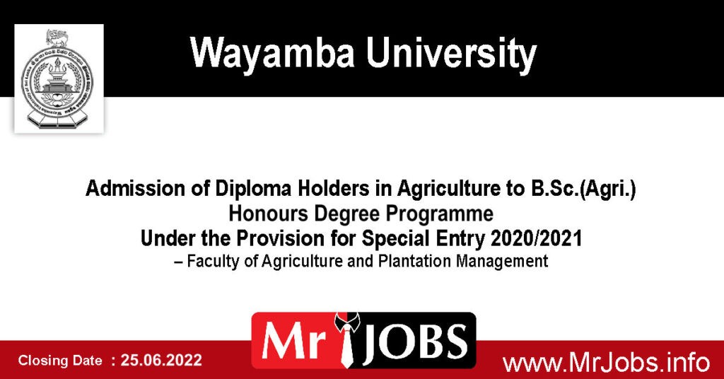 BSc Agriculture Degree Programme 2020/2021