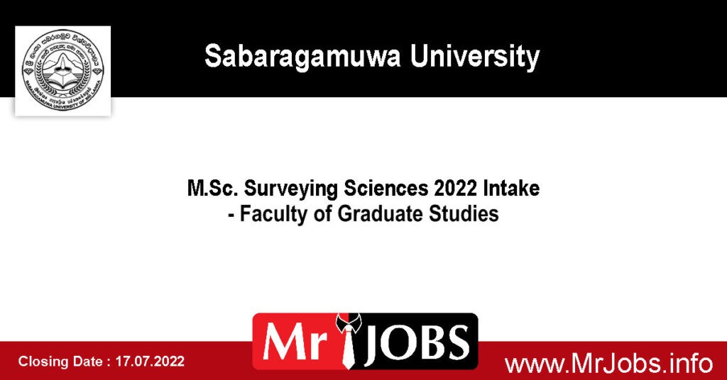 MSc Surveying Sciences Postgraduate Degree Programme 2022