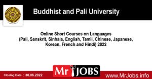 Online Short Courses on Languages 2022 Buddhist and Pali University