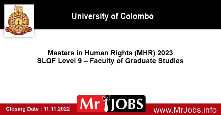 Masters in Human Rights (MHR) 2023 University of Colombo