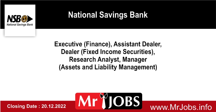 Executive Assistant Dealer Research Analyst Manager NSB Vacancies 2022