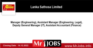 Manager (Engineering), Assistant Manager (Engineering, Legal), Deputy General Manager (IT), Assistant Accountant (Finance) – Lanka Sathosa Limited