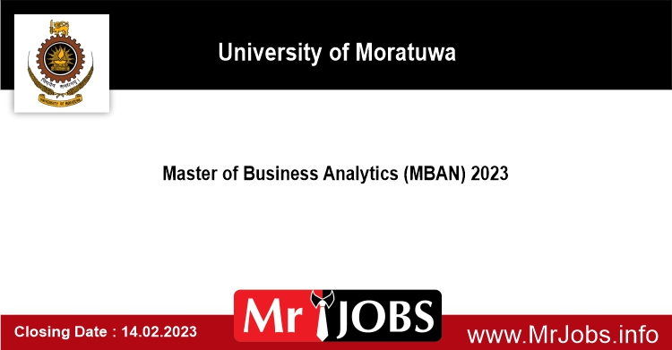 Master of Business Analytics (MBAN) 2023 - University of Moratuwa