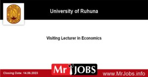 Visiting Lecturer in Economics – University of Ruhuna Vacancies 2023