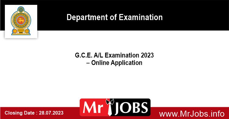 GCE AL Examination 2023 Online Application