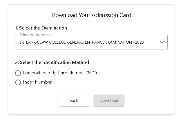 Admission Card for Examination 2024 (2023)