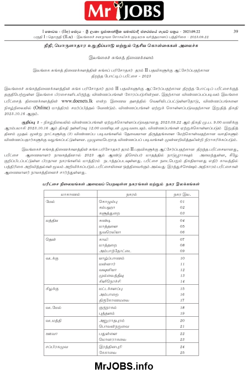 Gazette Tamil Inspector of Customs Vacancies 2023 Open Exam
