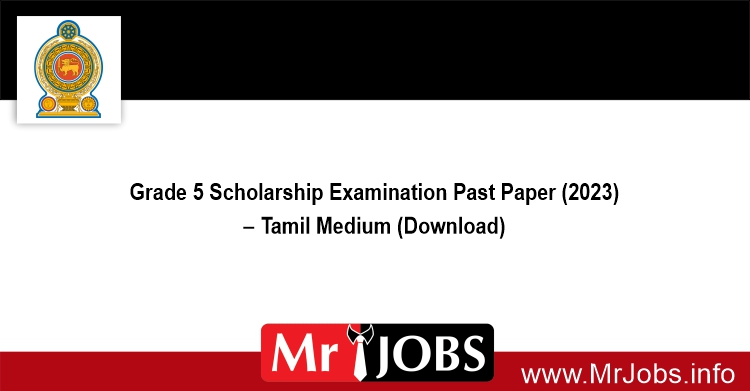 Grade 5 Scholarship Examination Past Paper 2023 Tamil Medium Download