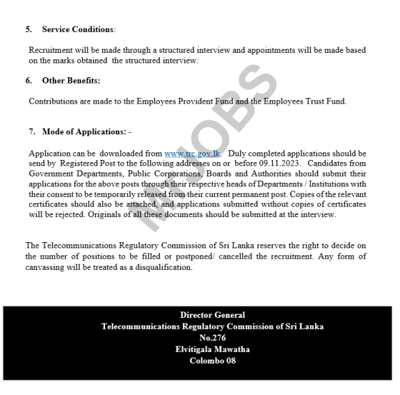 Project Coordinator  Telecommunications Regulatory Commission Vacancies 2023 2