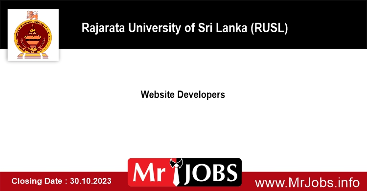 Website Developers - RUSL Vacancies 2023