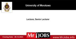 University of Moratuwa jobs Vacancies 2024 Lecturer Senior Lecturer