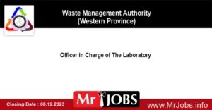 Waste Management Authority job Vacancies 2023 Officer In Charge of The Laboratory