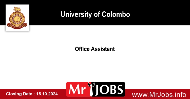 University of Colombo Job Vacancies 2024 - Office Assistant